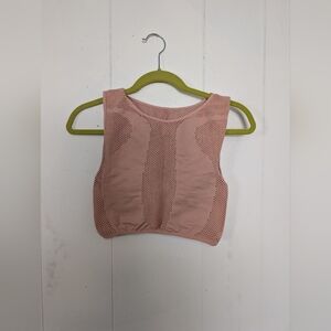 Free People Blush Pink Seamless Mesh Crop Top